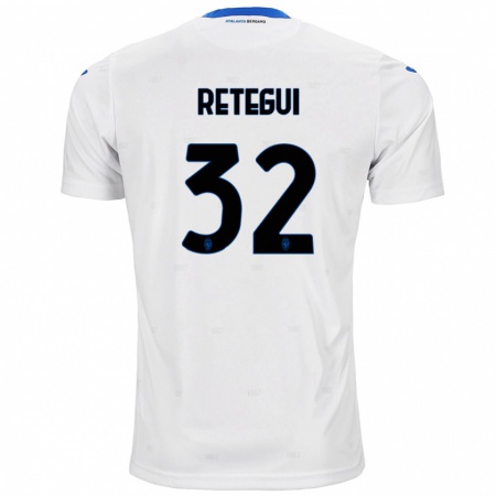 Kandiny Niño Camiseta Mateo Retegui #32 Blanco 2ª Equipación 2024/25 La Camisa Chile