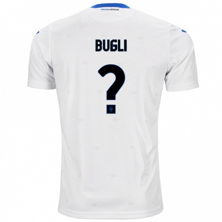 Kandiny Niño Camiseta Gabriel Bugli #0 Blanco 2ª Equipación 2024/25 La Camisa Chile