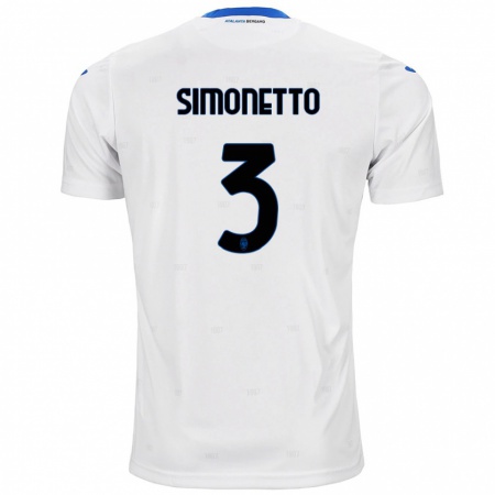 Kandiny Niño Camiseta Federico Simonetto #3 Blanco 2ª Equipación 2024/25 La Camisa Chile