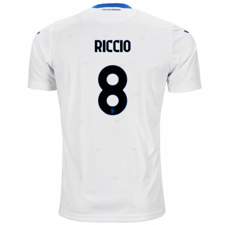 Kandiny Niño Camiseta Lorenzo Riccio #8 Blanco 2ª Equipación 2024/25 La Camisa Chile