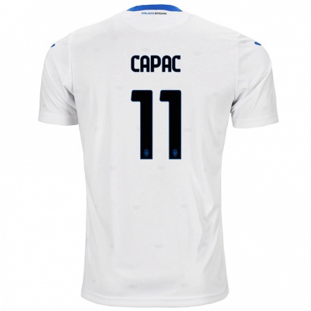 Kandiny Niño Camiseta Alexandru Capac #11 Blanco 2ª Equipación 2024/25 La Camisa Chile