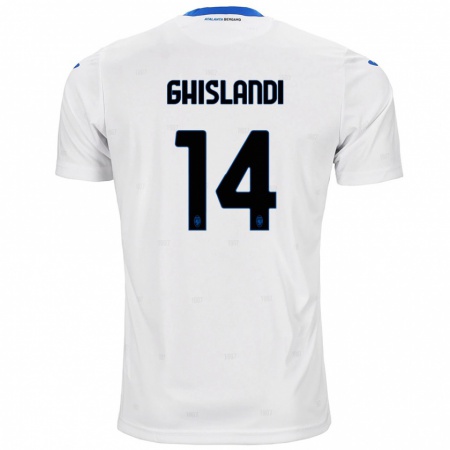 Kandiny Niño Camiseta Davide Ghislandi #14 Blanco 2ª Equipación 2024/25 La Camisa Chile