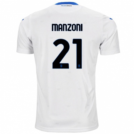 Kandiny Niño Camiseta Alberto Manzoni #21 Blanco 2ª Equipación 2024/25 La Camisa Chile