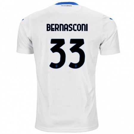 Kandiny Niño Camiseta Lorenzo Bernasconi #33 Blanco 2ª Equipación 2024/25 La Camisa Chile