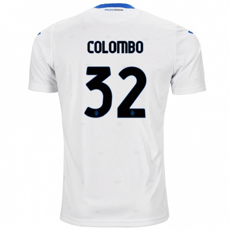 Kandiny Niño Camiseta Matteo Colombo #32 Blanco 2ª Equipación 2024/25 La Camisa Chile