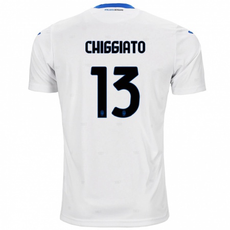 Kandiny Niño Camiseta Gabriele Chiggiato #13 Blanco 2ª Equipación 2024/25 La Camisa Chile