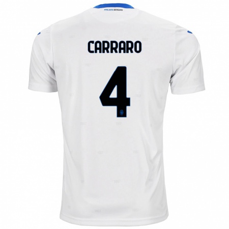 Kandiny Niño Camiseta Marco Carraro #4 Blanco 2ª Equipación 2024/25 La Camisa Chile