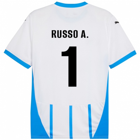 Kandiny Niño Camiseta Alessandro Russo #1 Blanco Azul 2ª Equipación 2024/25 La Camisa Chile