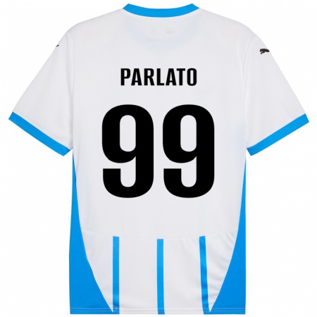 Kandiny Niño Camiseta Claudio Parlato #99 Blanco Azul 2ª Equipación 2024/25 La Camisa Chile