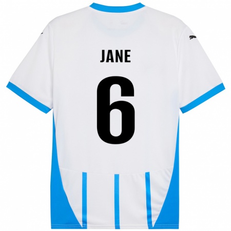 Kandiny Niño Camiseta Refiloe Jane #6 Blanco Azul 2ª Equipación 2024/25 La Camisa Chile