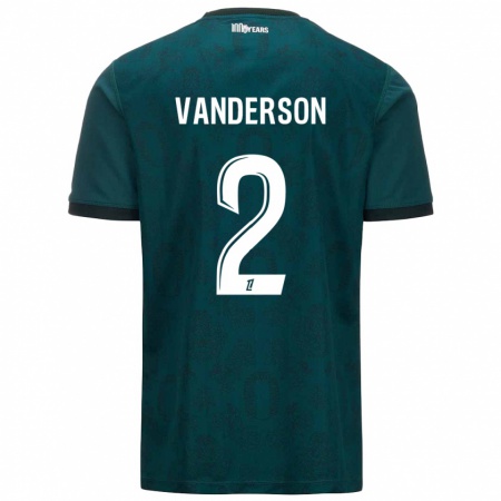 Kandiny Niño Camiseta Vanderson #2 Verde Oscuro 2ª Equipación 2024/25 La Camisa Chile