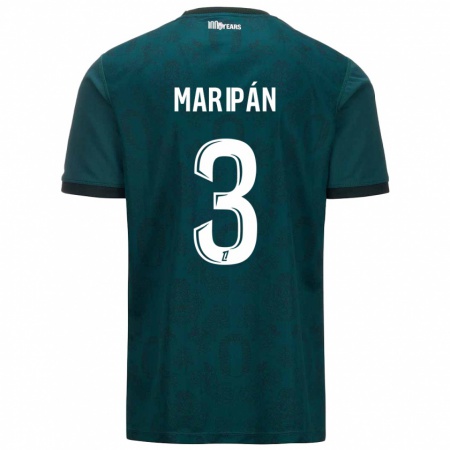 Kandiny Niño Camiseta Guillermo Maripán #3 Verde Oscuro 2ª Equipación 2024/25 La Camisa Chile