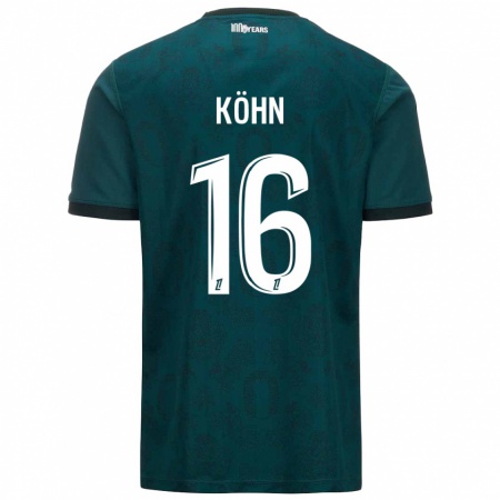 Kandiny Niño Camiseta Philipp Köhn #16 Verde Oscuro 2ª Equipación 2024/25 La Camisa Chile