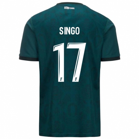 Kandiny Niño Camiseta Wilfried Singo #17 Verde Oscuro 2ª Equipación 2024/25 La Camisa Chile