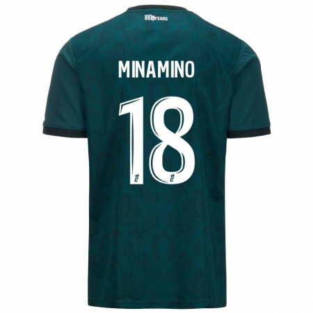 Kandiny Niño Camiseta Takumi Minamino #18 Verde Oscuro 2ª Equipación 2024/25 La Camisa Chile