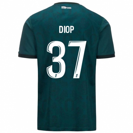 Kandiny Niño Camiseta Edan Diop #37 Verde Oscuro 2ª Equipación 2024/25 La Camisa Chile