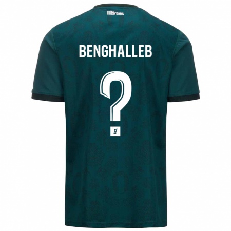 Kandiny Niño Camiseta Adam Benghalleb #0 Verde Oscuro 2ª Equipación 2024/25 La Camisa Chile