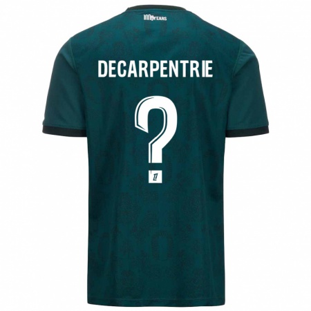 Kandiny Niño Camiseta Valentin Decarpentrie #0 Verde Oscuro 2ª Equipación 2024/25 La Camisa Chile