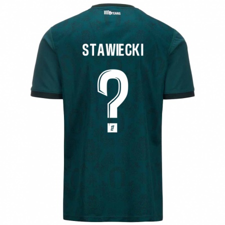 Kandiny Niño Camiseta Jules Stawiecki #0 Verde Oscuro 2ª Equipación 2024/25 La Camisa Chile