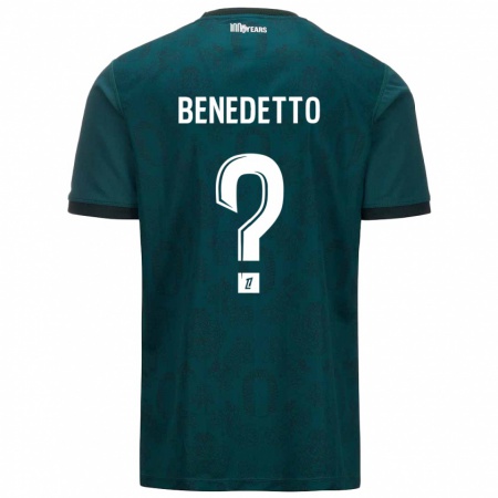 Kandiny Niño Camiseta Antéo Benedetto #0 Verde Oscuro 2ª Equipación 2024/25 La Camisa Chile