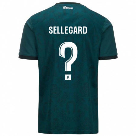 Kandiny Niño Camiseta Alexander Sellegard #0 Verde Oscuro 2ª Equipación 2024/25 La Camisa Chile