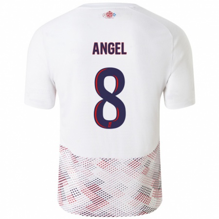 Kandiny Niño Camiseta Angel Gomes #8 Blanco Azul Real 2ª Equipación 2024/25 La Camisa Chile