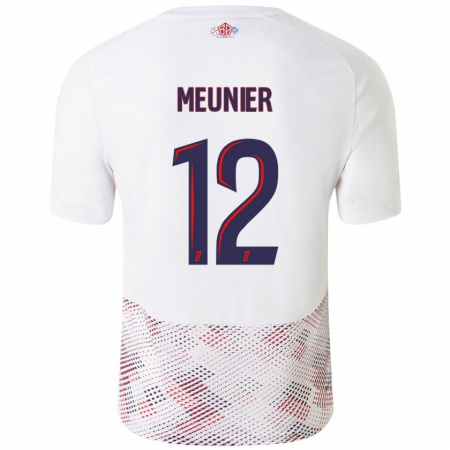 Kandiny Niño Camiseta Thomas Meunier #12 Blanco Azul Real 2ª Equipación 2024/25 La Camisa Chile