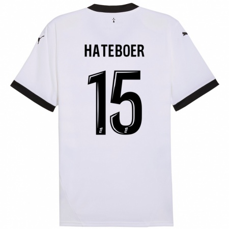 Kandiny Niño Camiseta Hans Hateboer #15 Blanco Negro 2ª Equipación 2024/25 La Camisa Chile