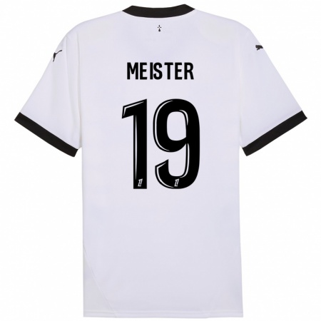 Kandiny Niño Camiseta Henrik Meister #19 Blanco Negro 2ª Equipación 2024/25 La Camisa Chile