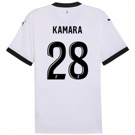 Kandiny Niño Camiseta Glen Kamara #28 Blanco Negro 2ª Equipación 2024/25 La Camisa Chile