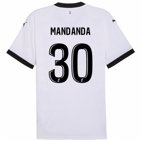 Kandiny Niño Camiseta Steve Mandanda #30 Blanco Negro 2ª Equipación 2024/25 La Camisa Chile