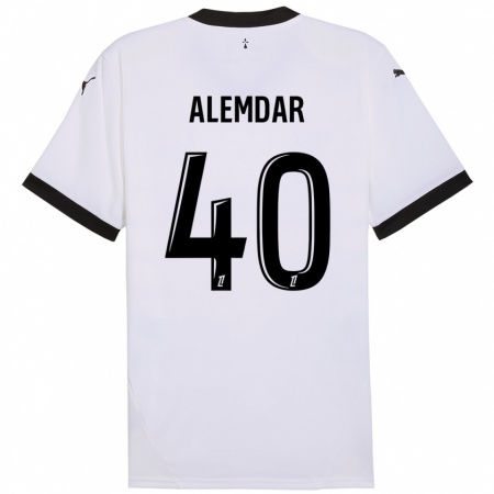 Kandiny Niño Camiseta Doğan Alemdar #40 Blanco Negro 2ª Equipación 2024/25 La Camisa Chile