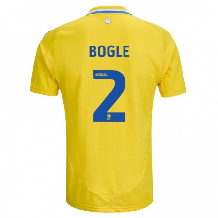 Kandiny Niño Camiseta Jayden Bogle #2 Amarillo Azul 2ª Equipación 2024/25 La Camisa Chile