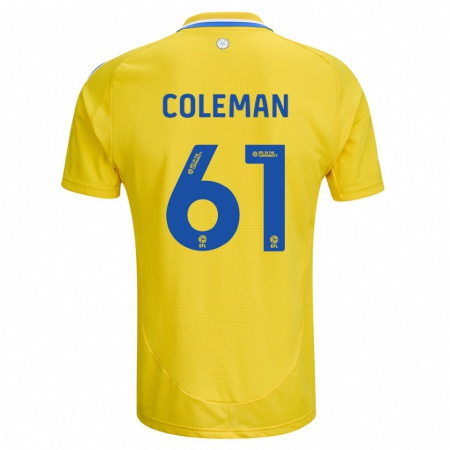 Kandiny Niño Camiseta Cian Coleman #61 Amarillo Azul 2ª Equipación 2024/25 La Camisa Chile