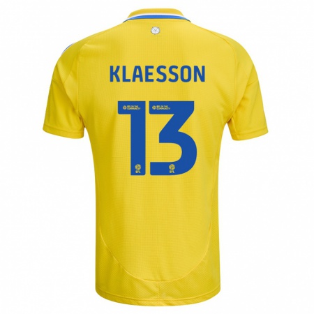 Kandiny Niño Camiseta Kristoffer Klaesson #13 Amarillo Azul 2ª Equipación 2024/25 La Camisa Chile