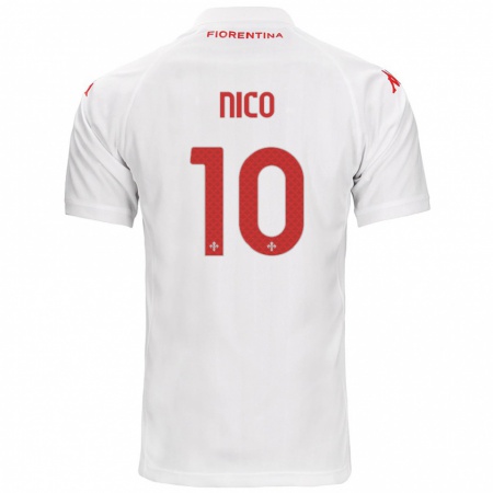 Kandiny Niño Camiseta Nico González #10 Blanco 2ª Equipación 2024/25 La Camisa Chile