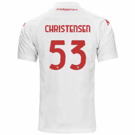 Kandiny Niño Camiseta Oliver Christensen #53 Blanco 2ª Equipación 2024/25 La Camisa Chile