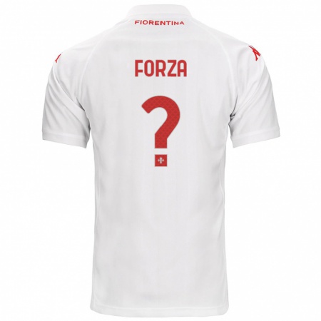 Kandiny Niño Camiseta Francesco Forza #0 Blanco 2ª Equipación 2024/25 La Camisa Chile