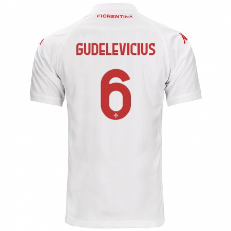 Kandiny Niño Camiseta Ernestas Gudelevicius #6 Blanco 2ª Equipación 2024/25 La Camisa Chile