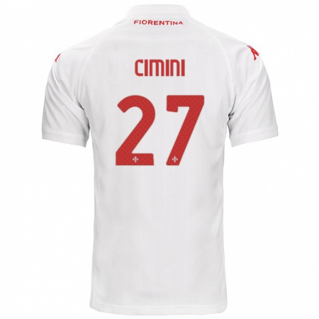 Kandiny Niño Camiseta Linda Tucceri Cimini #27 Blanco 2ª Equipación 2024/25 La Camisa Chile