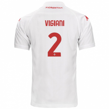 Kandiny Niño Camiseta Lorenzo Vigiani #2 Blanco 2ª Equipación 2024/25 La Camisa Chile