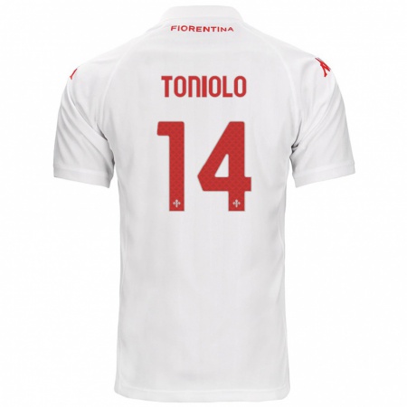 Kandiny Niño Camiseta Martina Toniolo #14 Blanco 2ª Equipación 2024/25 La Camisa Chile