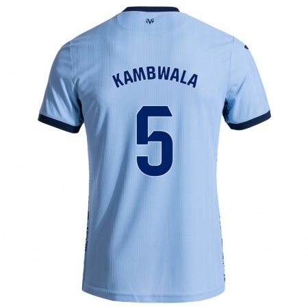 Kandiny Niño Camiseta Willy Kambwala #5 Azul Cielo 2ª Equipación 2024/25 La Camisa Chile