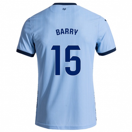 Kandiny Niño Camiseta Thierno Barry #15 Azul Cielo 2ª Equipación 2024/25 La Camisa Chile