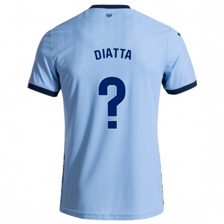 Kandiny Niño Camiseta Alassane Diatta #0 Azul Cielo 2ª Equipación 2024/25 La Camisa Chile