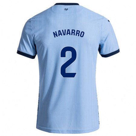 Kandiny Niño Camiseta Pau Navarro #2 Azul Cielo 2ª Equipación 2024/25 La Camisa Chile