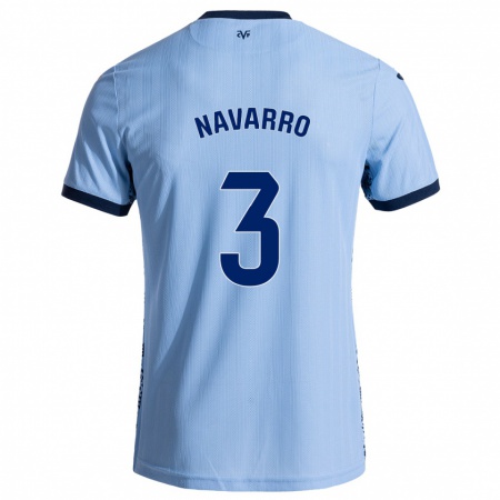 Kandiny Niño Camiseta Pablo Navarro #3 Azul Cielo 2ª Equipación 2024/25 La Camisa Chile