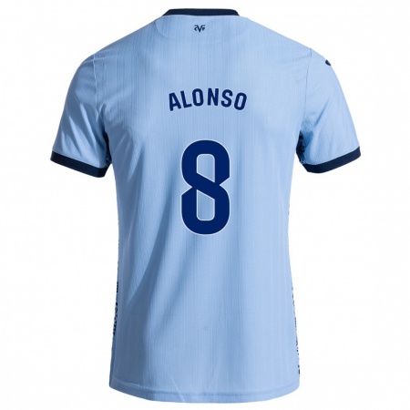 Kandiny Niño Camiseta Rodri Alonso #8 Azul Cielo 2ª Equipación 2024/25 La Camisa Chile