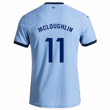 Kandiny Niño Camiseta Caden Mcloughlin #11 Azul Cielo 2ª Equipación 2024/25 La Camisa Chile