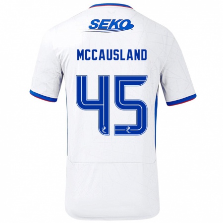 Kandiny Niño Camiseta Ross Mccausland #45 Blanco Azul 2ª Equipación 2024/25 La Camisa Chile